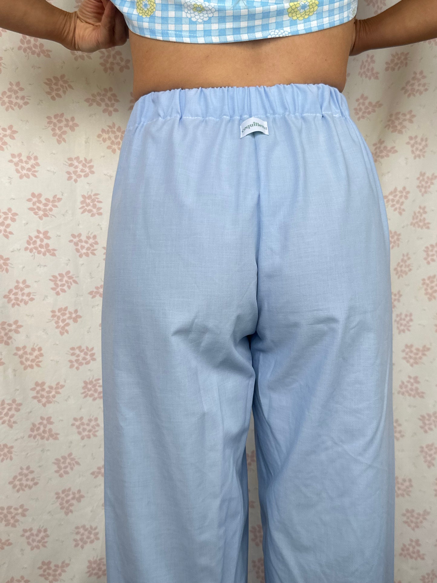 Pantalon Uni Bleu
