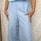 Pantalon Uni Bleu