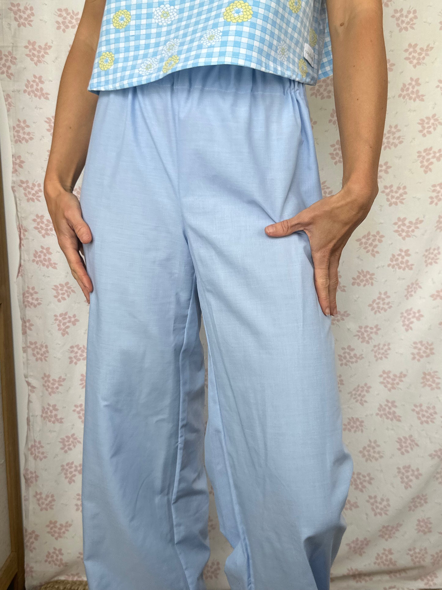 Pantalon Uni Bleu