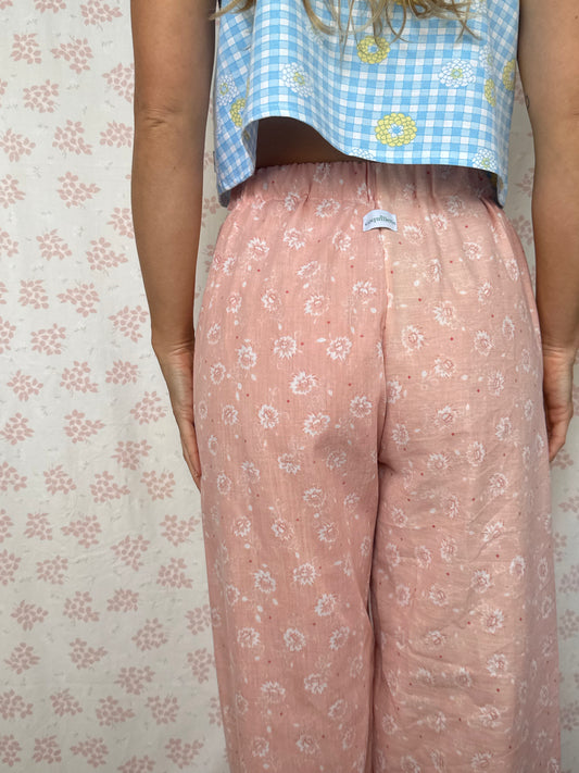 Pantalon Fleurs Saumon