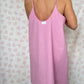 Robe Bretelle Uni Rose
