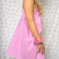 Robe Bretelle Uni Rose