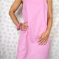 Robe Bretelle Uni Rose