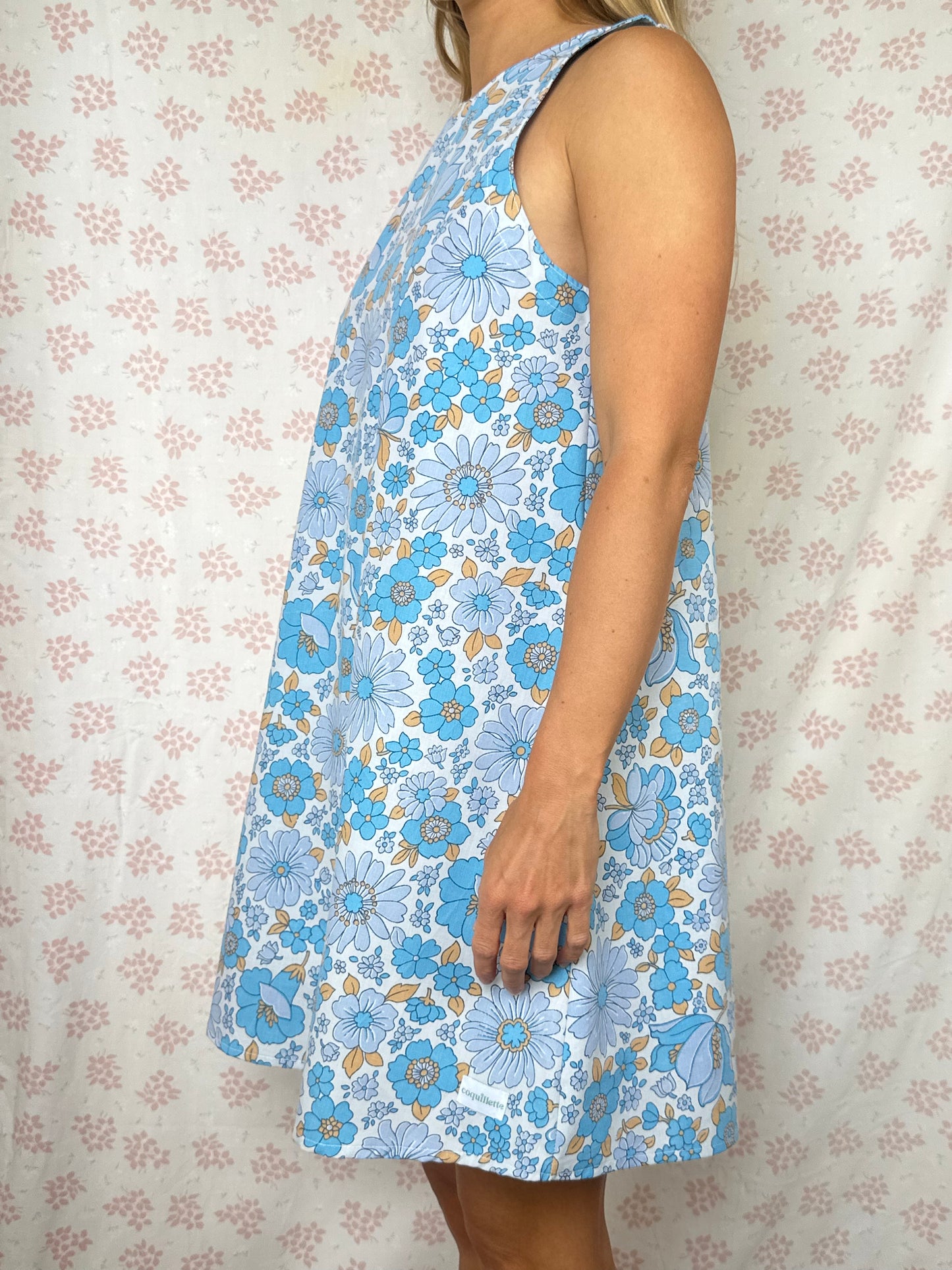 Robe Col Bleu Fleurs