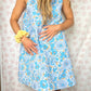 Robe Col Bleu Fleurs
