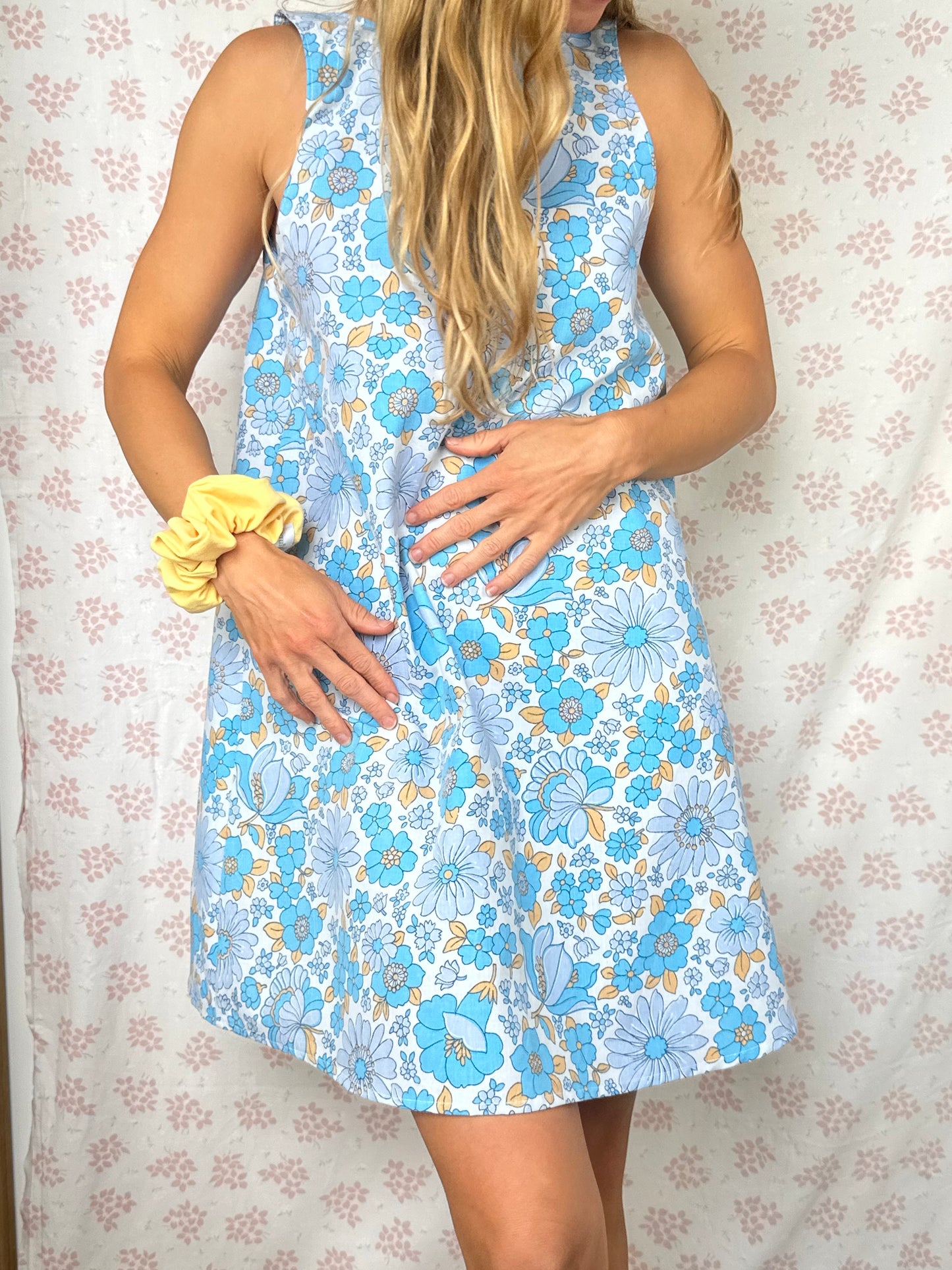 Robe Col Bleu Fleurs