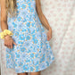 Robe Col Bleu Fleurs