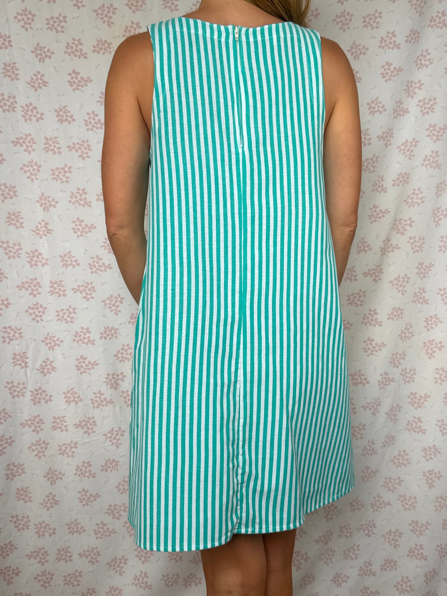 Robe Col Rayé Vert