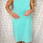Robe Col Rayé Vert