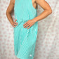 Robe Col Rayé Vert