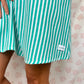 Robe Col Rayé Vert