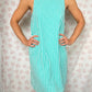 Robe Col Rayé Vert