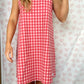 Robe Col Vichy Rouge