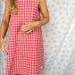 Robe Col Vichy Rouge