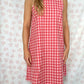 Robe Col Vichy Rouge