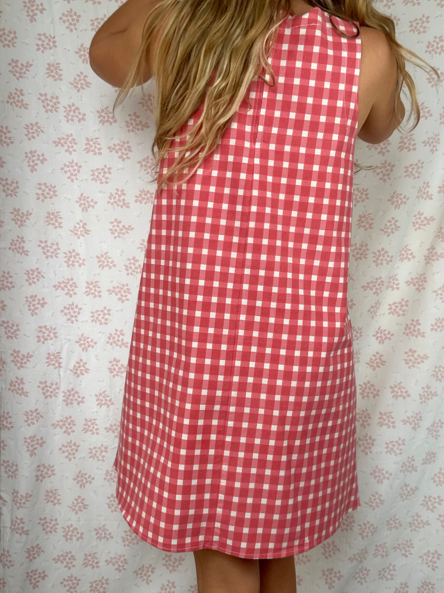 Robe Col Vichy Rouge
