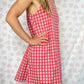Robe Col Vichy Rouge