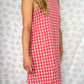Robe Col Vichy Rouge