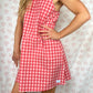 Robe Col Vichy Rouge