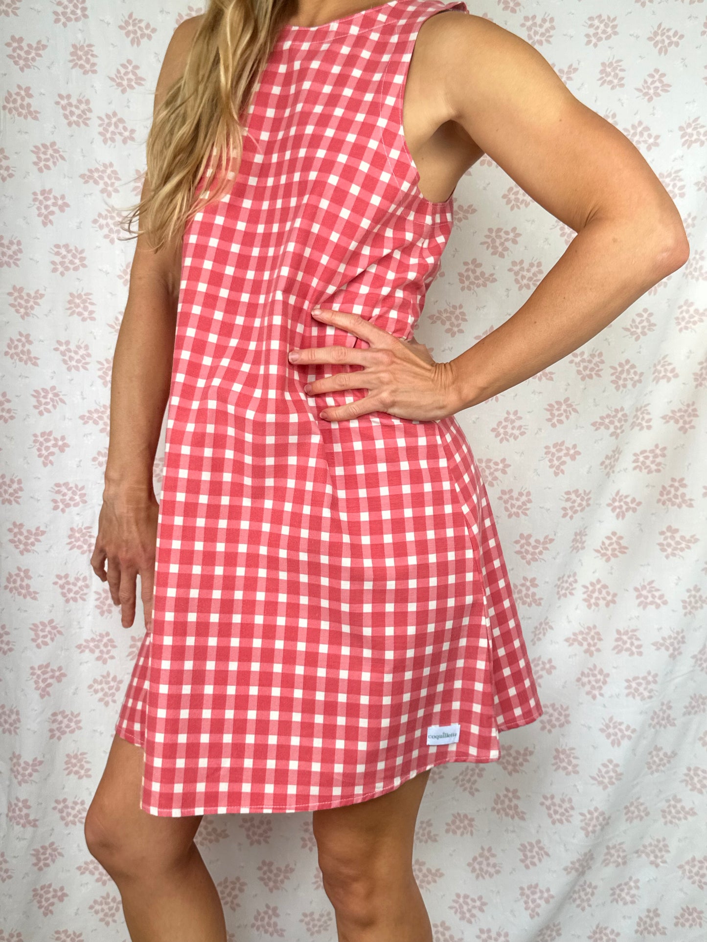 Robe Col Vichy Rouge