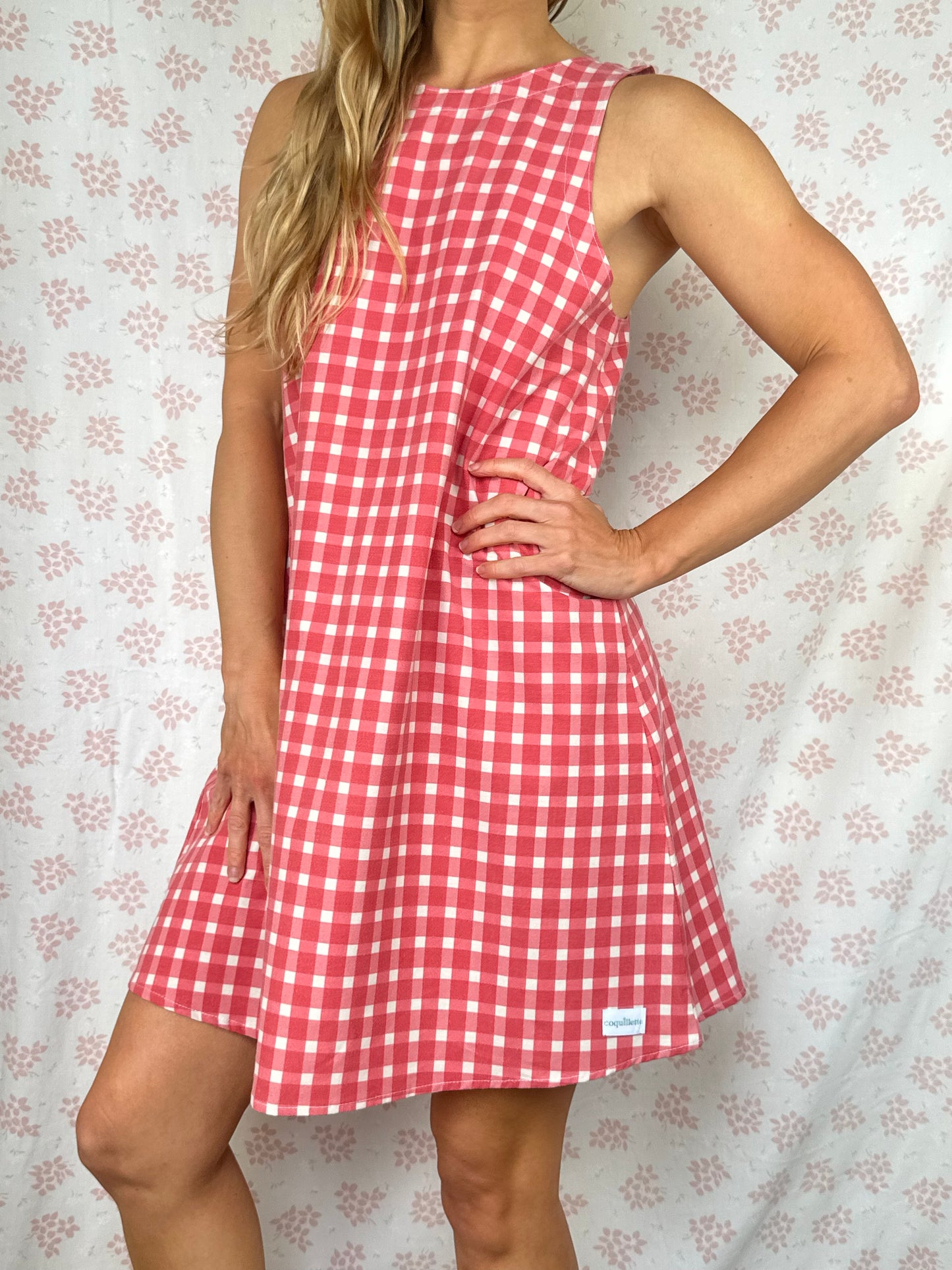 Robe Col Vichy Rouge
