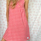 Robe Col Vichy Rouge