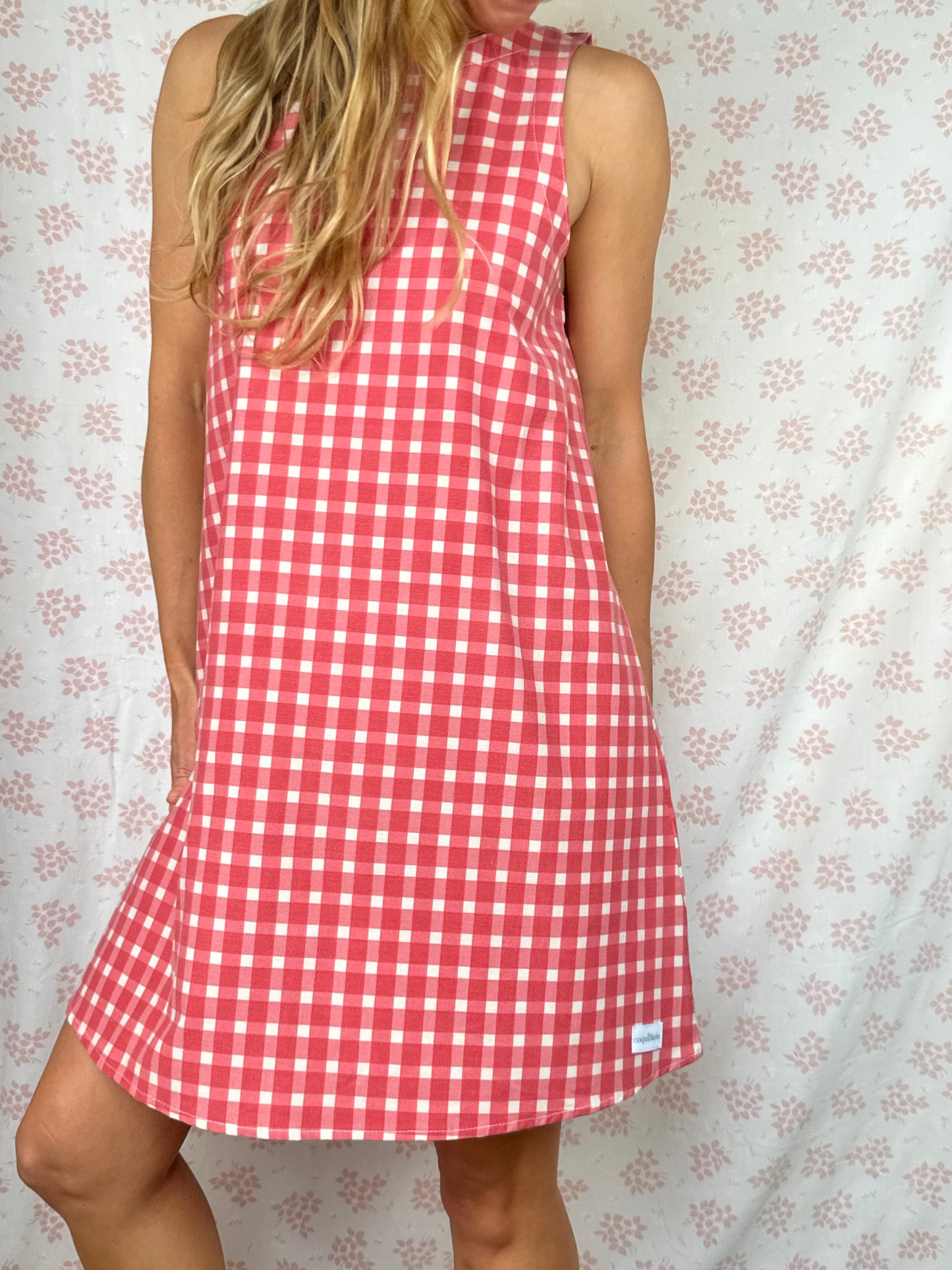 Robe Col Vichy Rouge