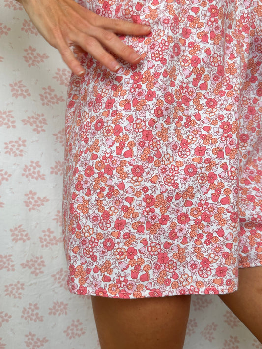 Combishort Rouge Fleurs