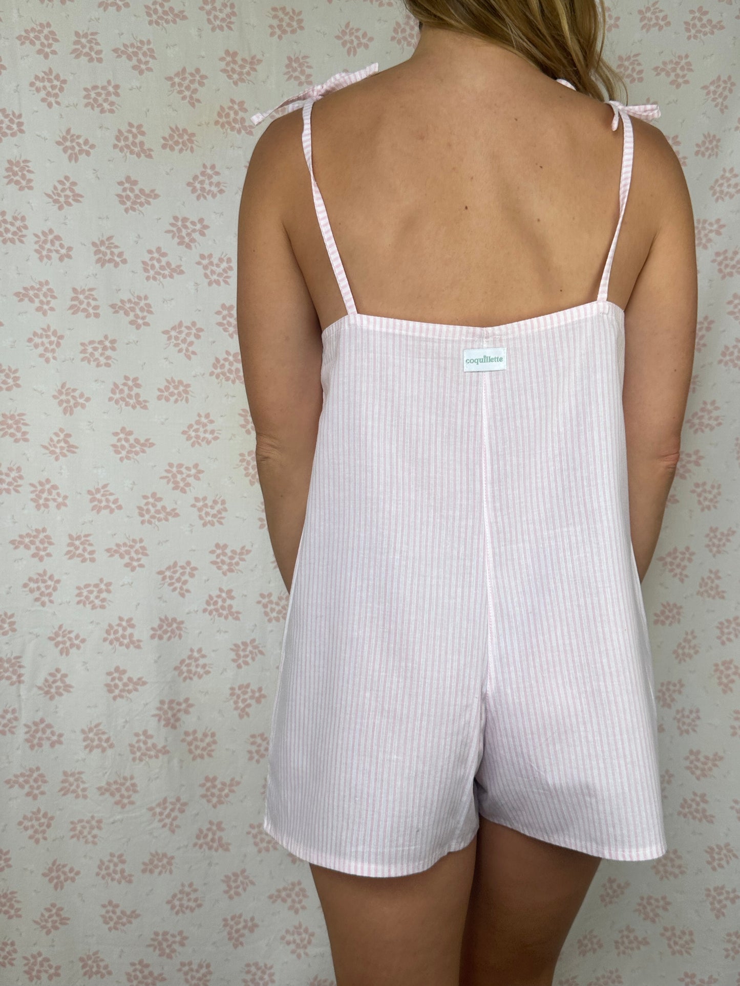 Combishort Rayé Rose