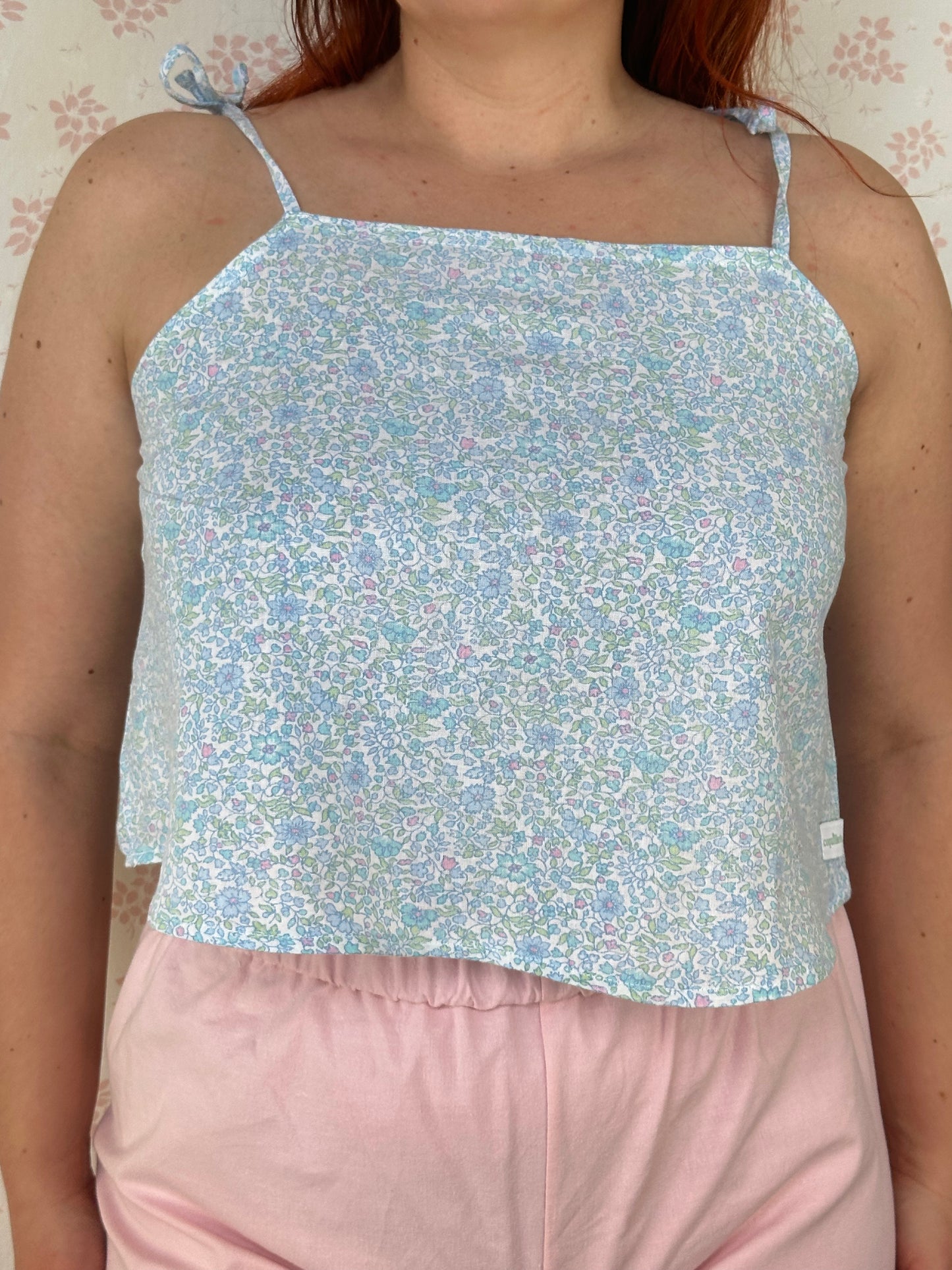 Top Bleu Fleurs