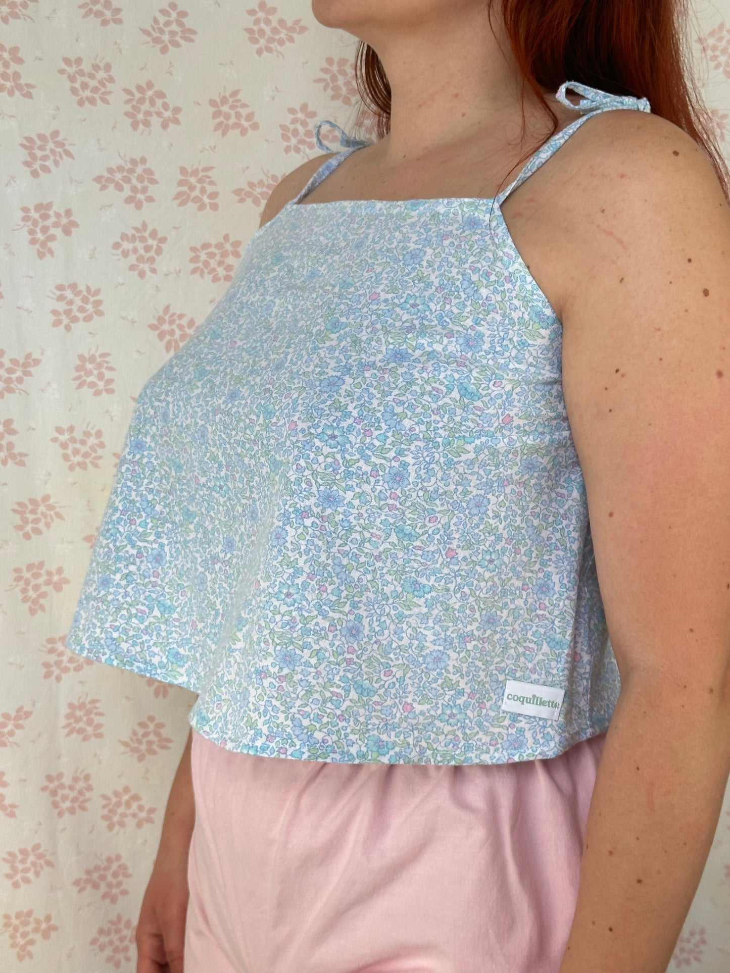 Top Bleu Fleurs