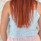 Top Bleu Fleurs