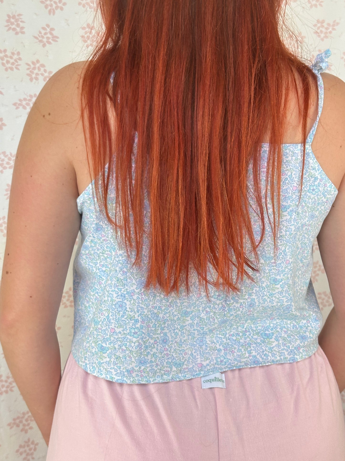 Top Bleu Fleurs