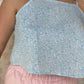 Top Bleu Fleurs