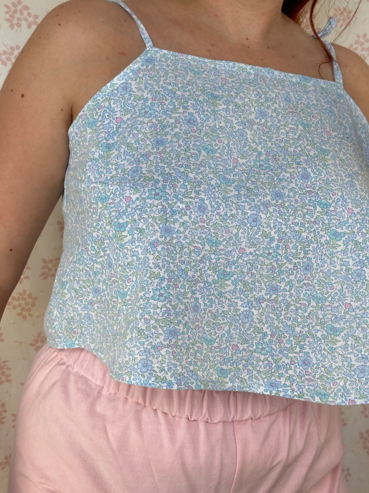 Top Bleu Fleurs