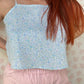 Top Bleu Fleurs
