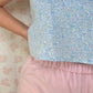 Top Bleu Fleurs