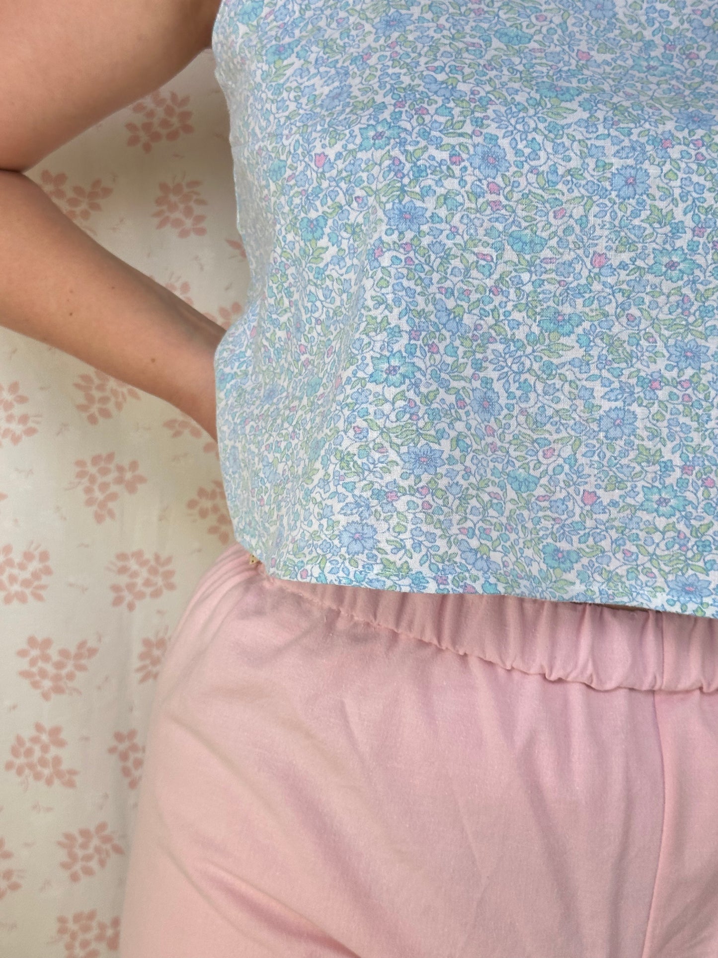 Top Bleu Fleurs