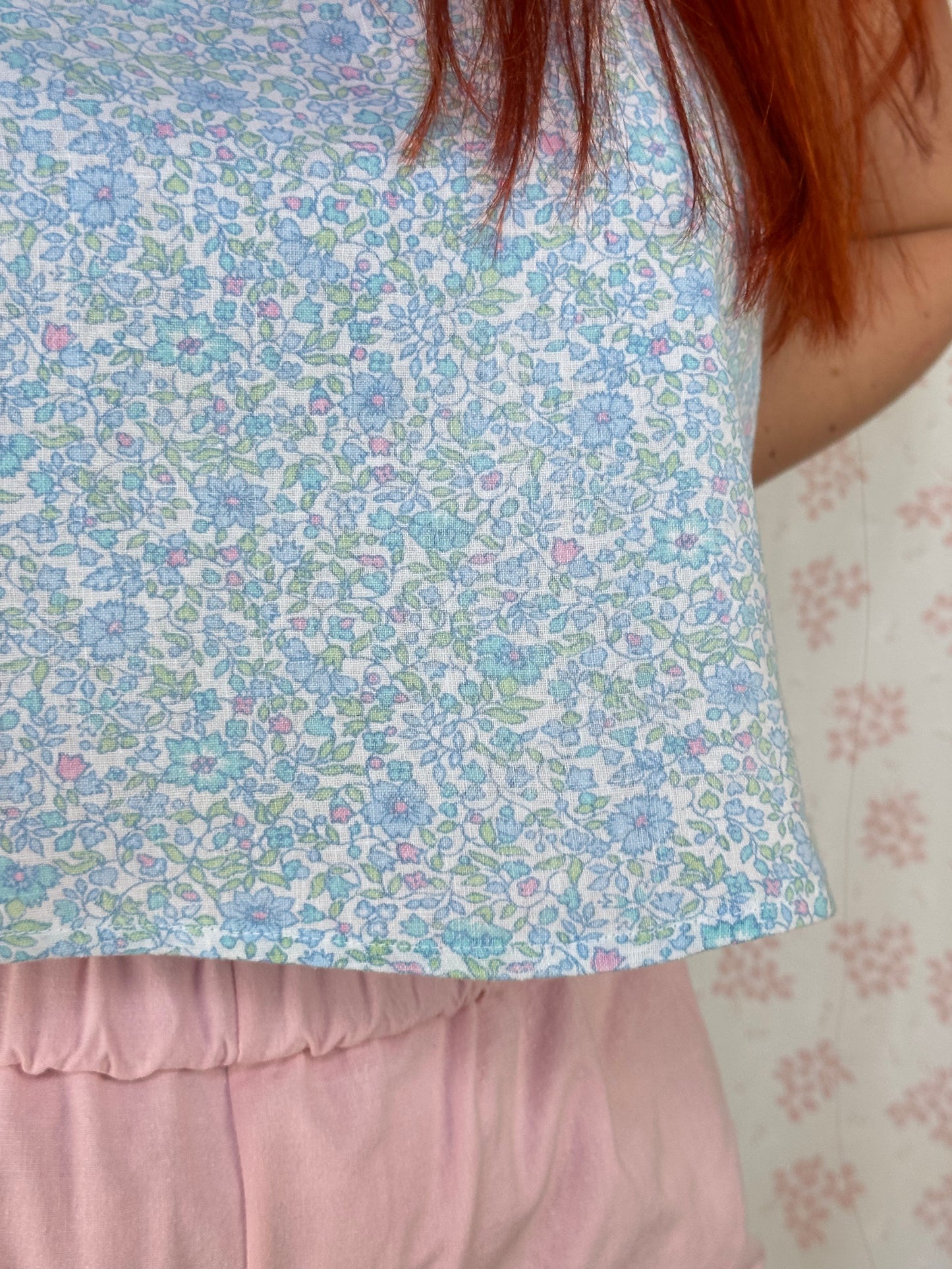 Top Bleu Fleurs