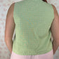 Haut Bouton Vichy Vert