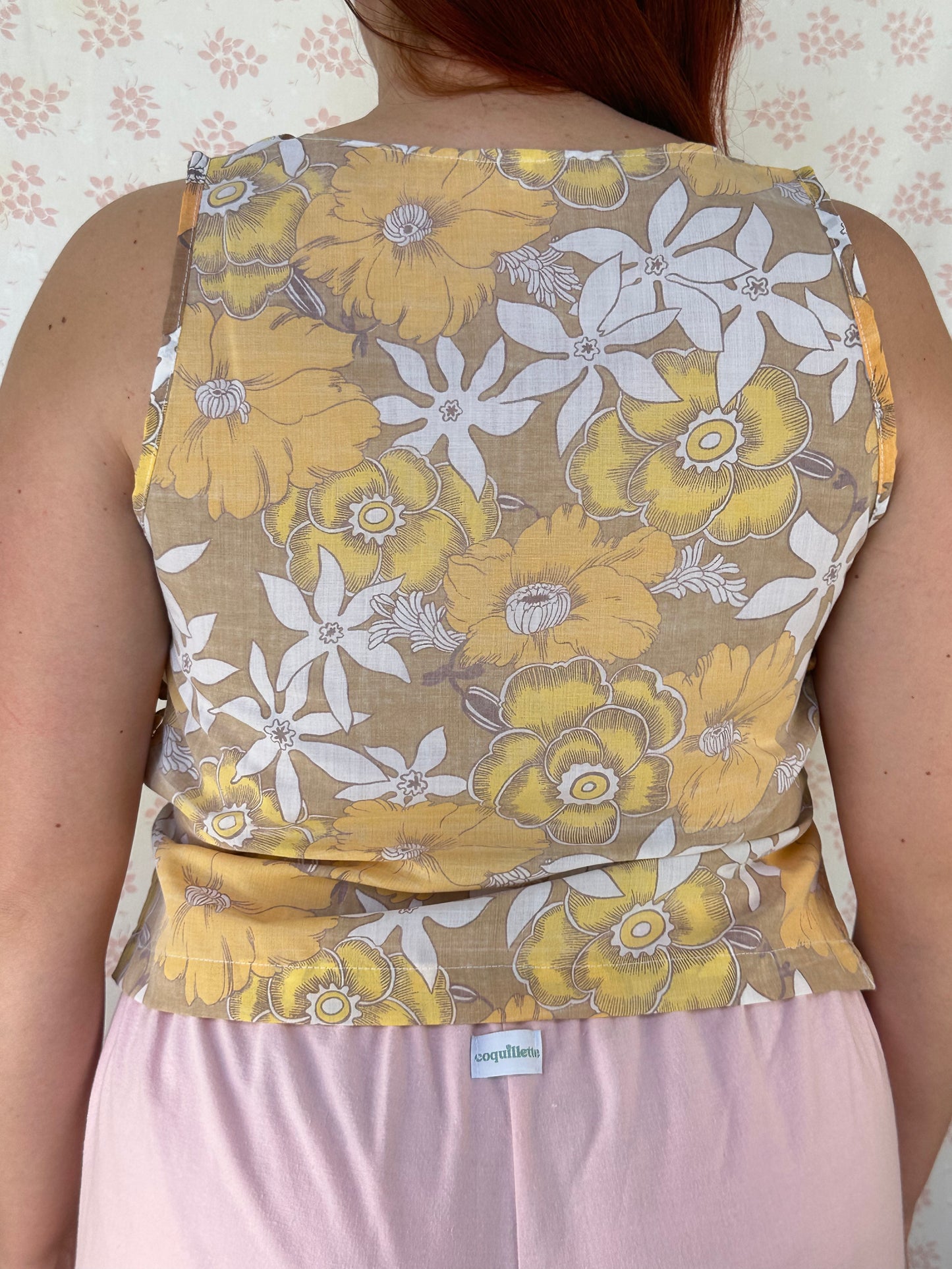 Haut Noeud Fleurs Marron