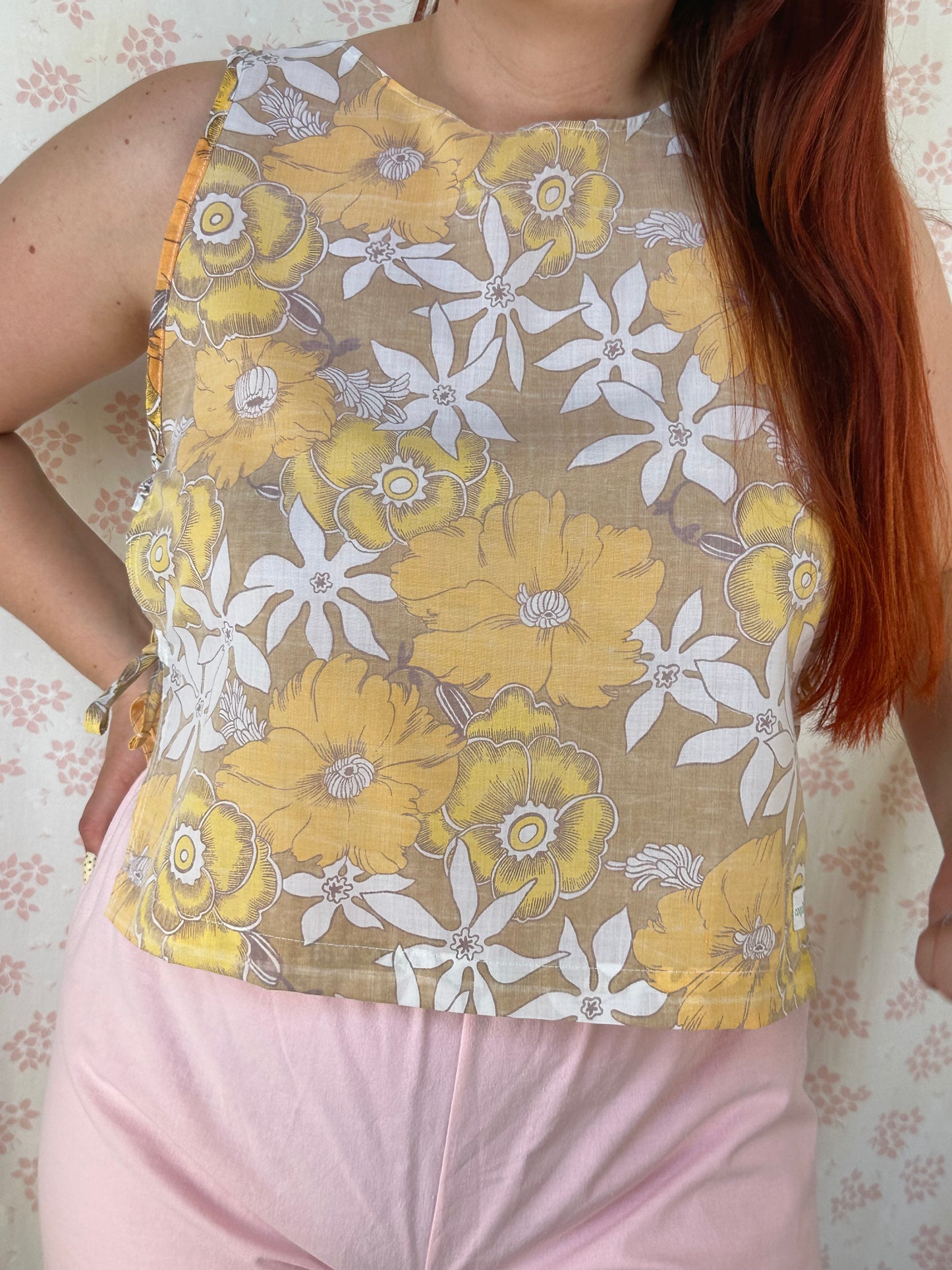 Haut Noeud Fleurs Marron