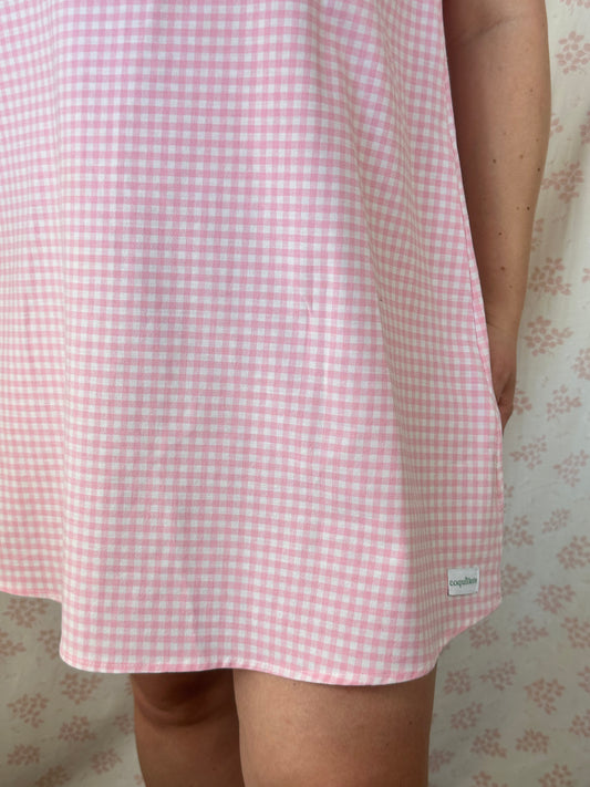 Robe Col Vichy Rose