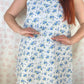 Robe Col Fleurs Bleu