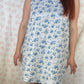 Robe Col Fleurs Bleu