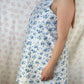 Robe Col Fleurs Bleu