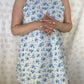 Robe Col Fleurs Bleu