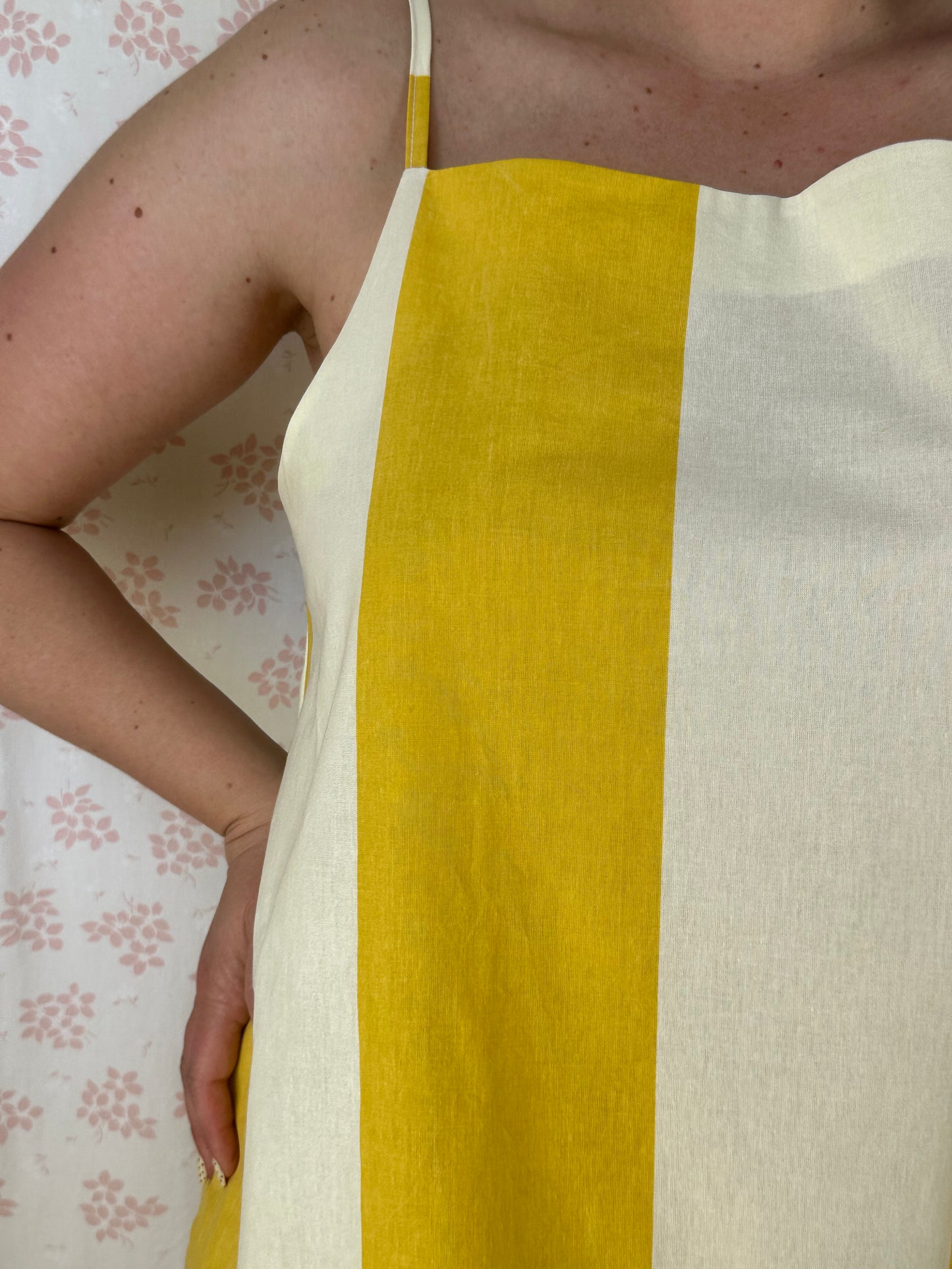 Robe Bretelle Rayé Jaune