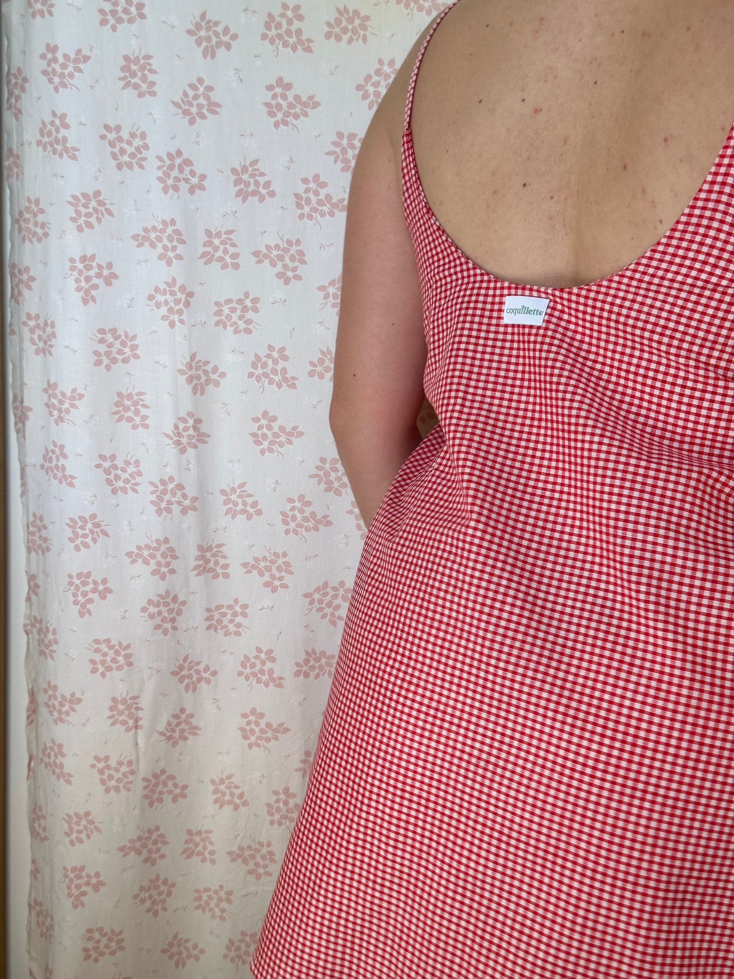 Robe Bretelle Vichy Rouge