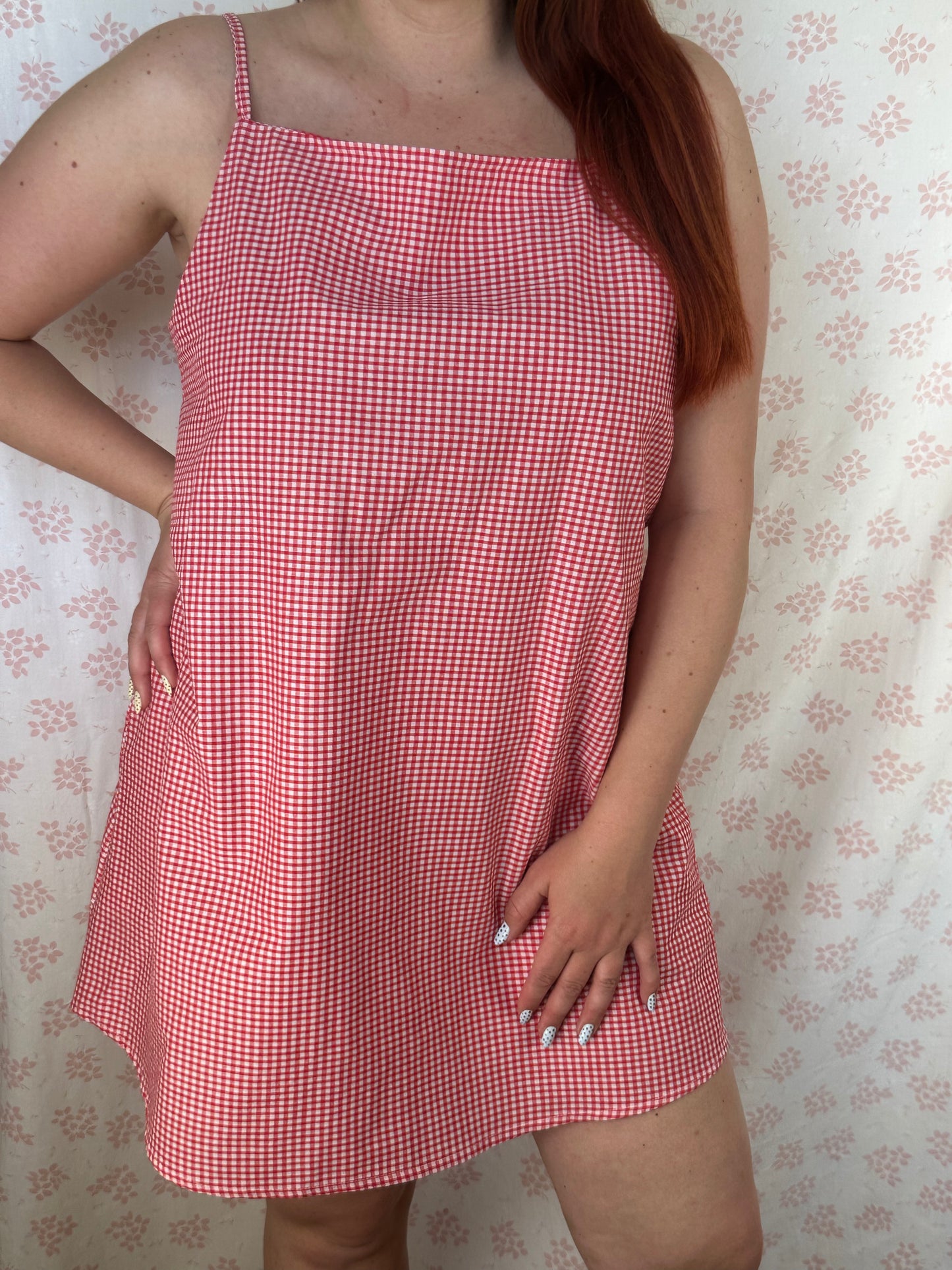 Robe Bretelle Vichy Rouge